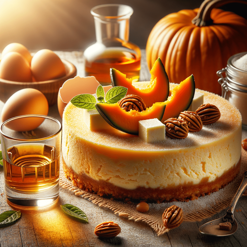 Creamy Whiskey Pumpkin Cheesecake