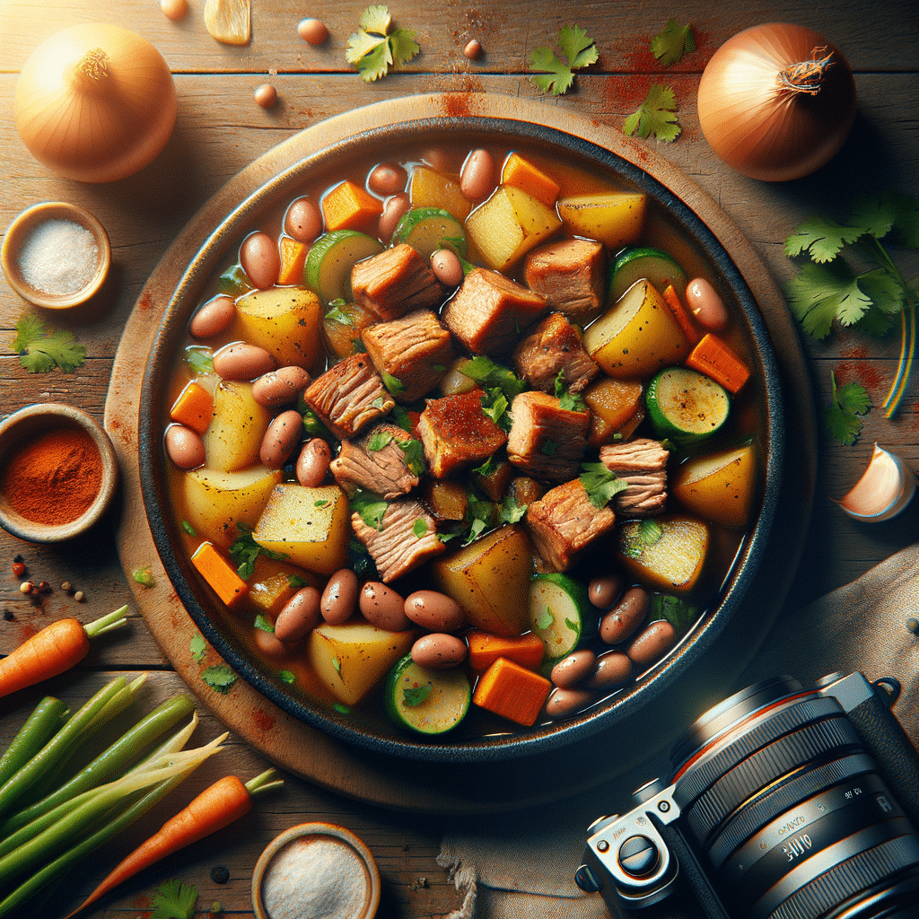 Michelin-worthy Pork Stew with Roasted Potatoes and Vegetables