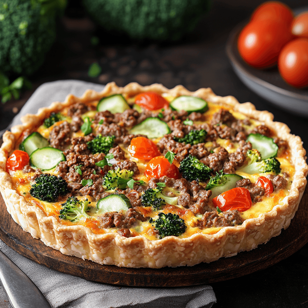 Gluten-Free Ground Beef and Vegetable Quiche