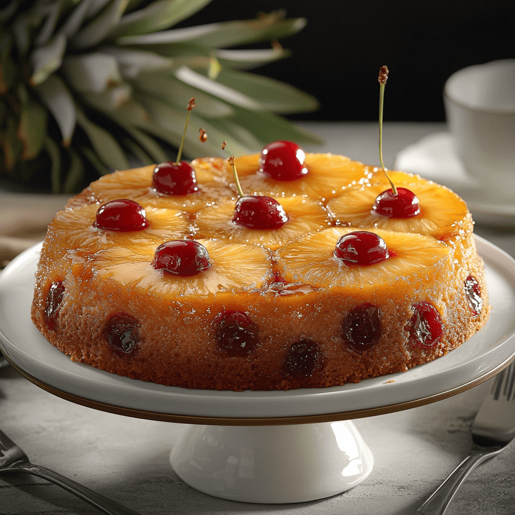 Decadent Pineapple Cherry Upside Down Cake Recipe