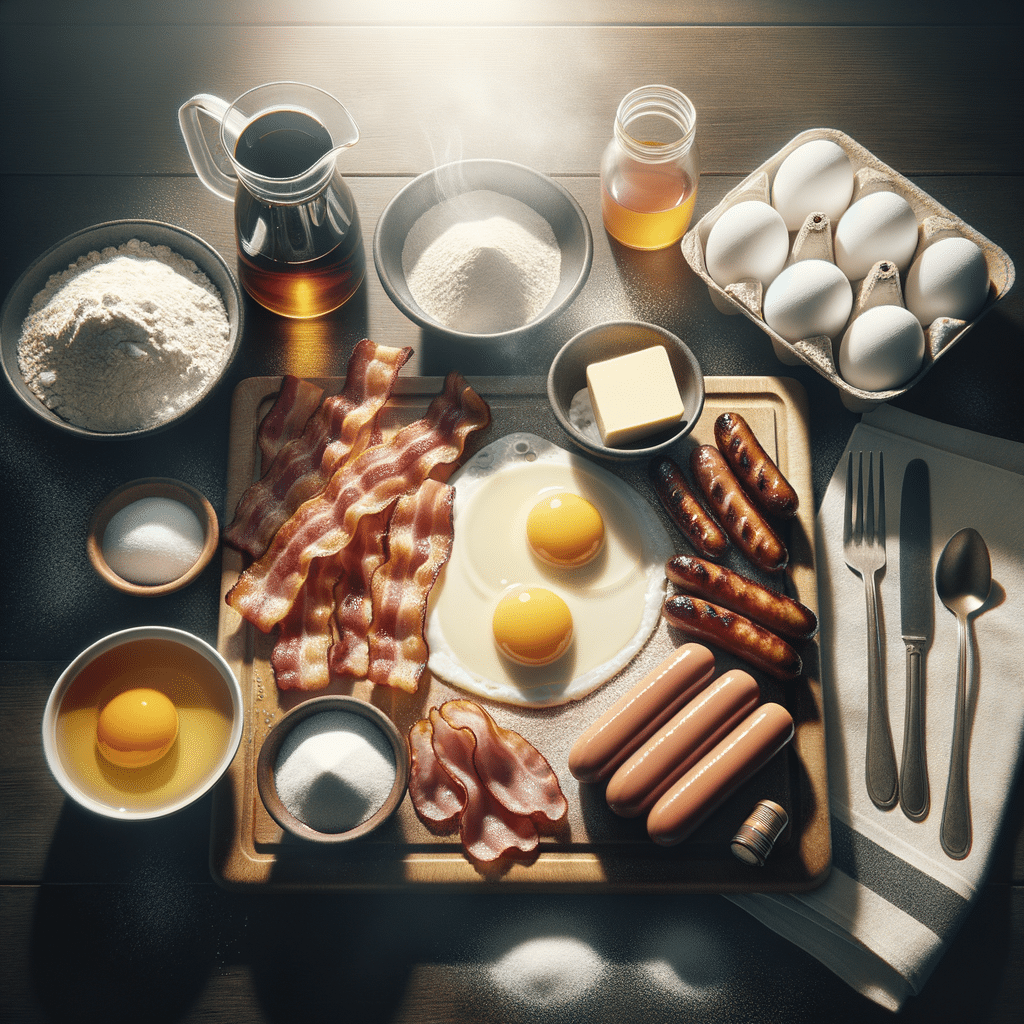 The Ultimate Breakfast Feast: Eggs, Bacon, and Sausage Delight