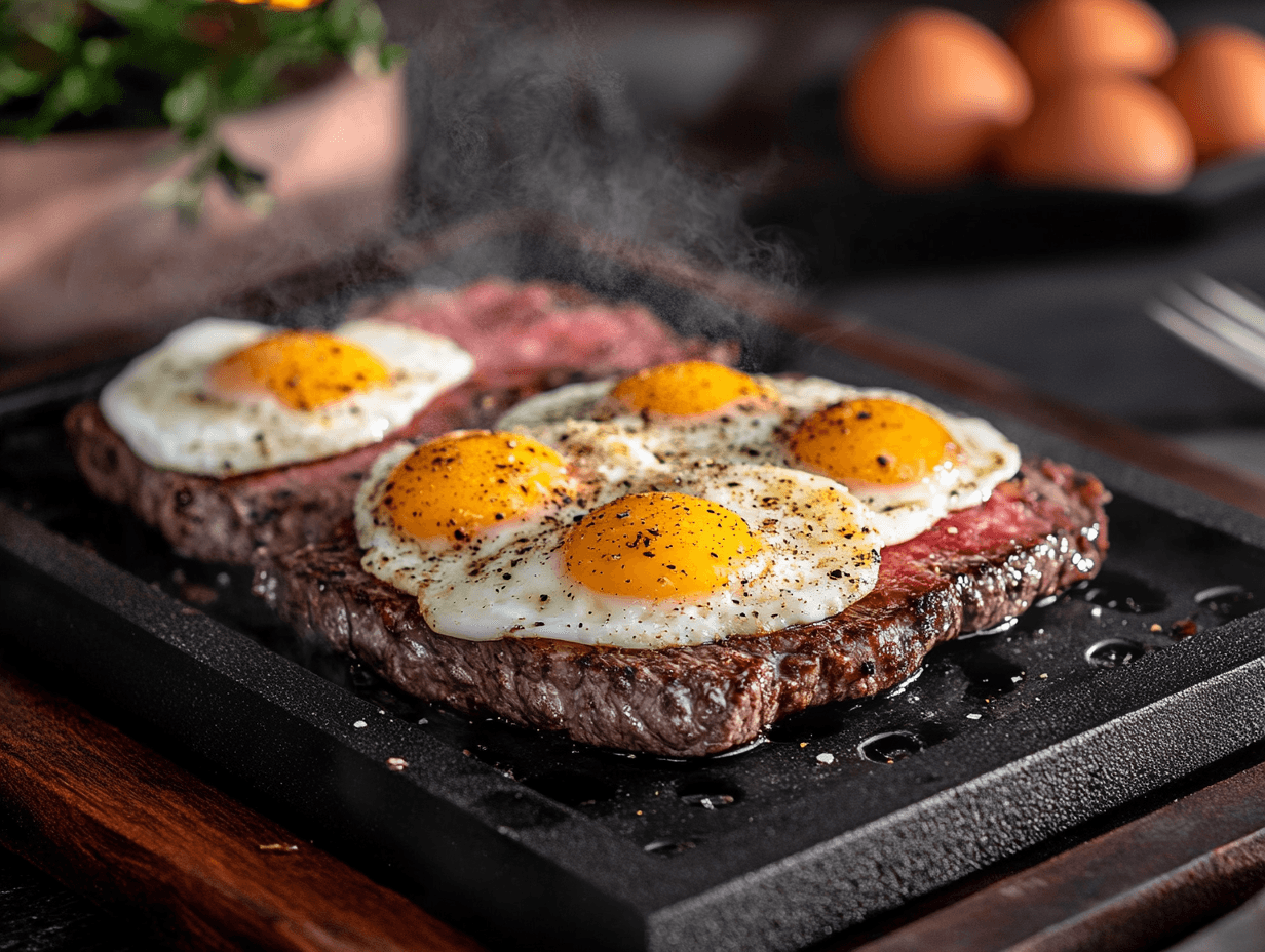 Sizzling Steak and Eggs Breakfast Bonanza on a Kamado Joe