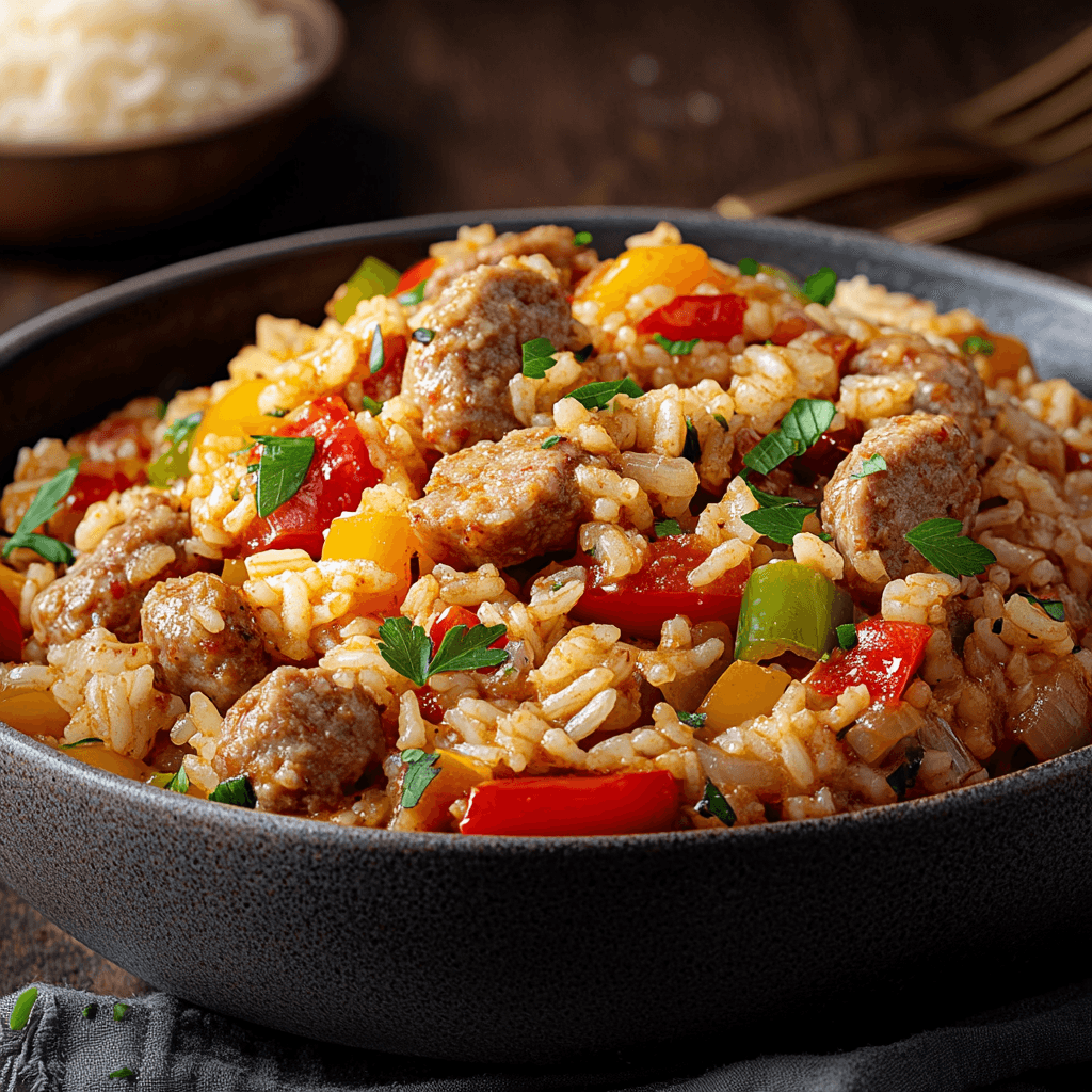 Creamy Italian Sausage and Bell Pepper Rice Delight