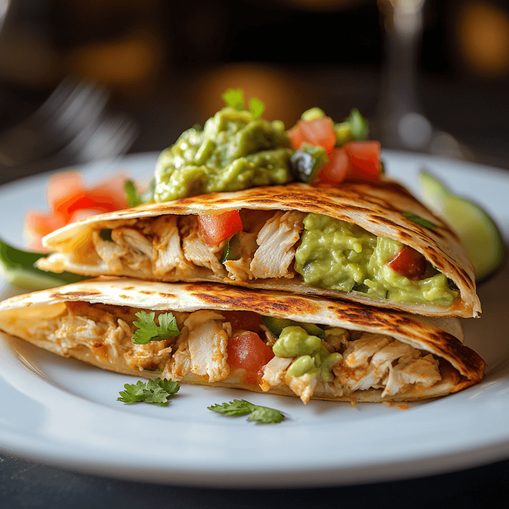 Irresistible Crispy Chicken Quesadillas with Guacamole Delight