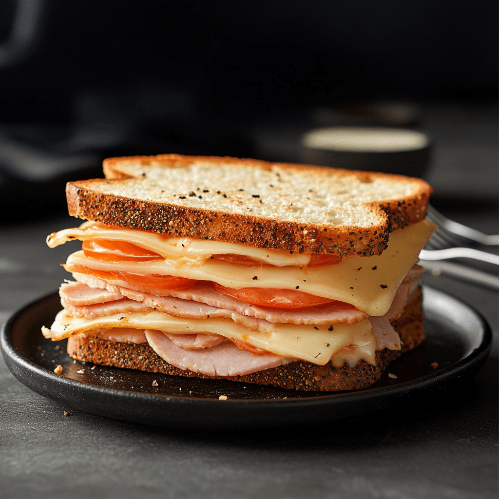 Microwave Gourmet Ham and Turkey Melt